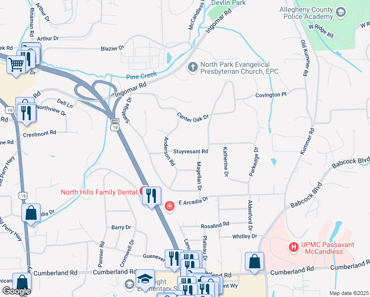 map of restaurants, bars, coffee shops, grocery stores, and more near 822 Stuyvesant Road in Pittsburgh