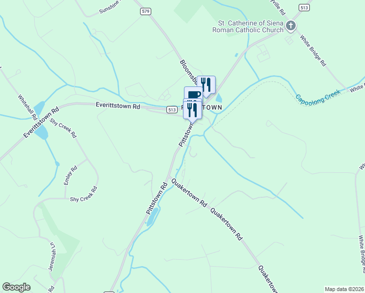 map of restaurants, bars, coffee shops, grocery stores, and more near 373 Pittstown Road in Franklin Township