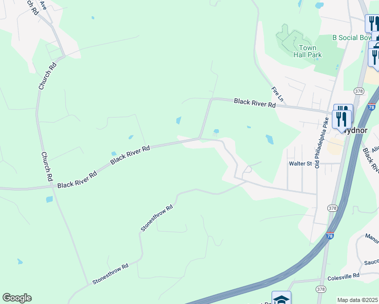 map of restaurants, bars, coffee shops, grocery stores, and more near 2264 Black River Road in Bethlehem