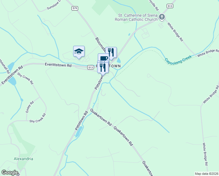 map of restaurants, bars, coffee shops, grocery stores, and more near 367 Pittstown Road in Franklin