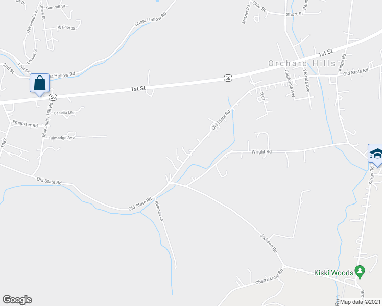 map of restaurants, bars, coffee shops, grocery stores, and more near 1011 Old State Road in Apollo
