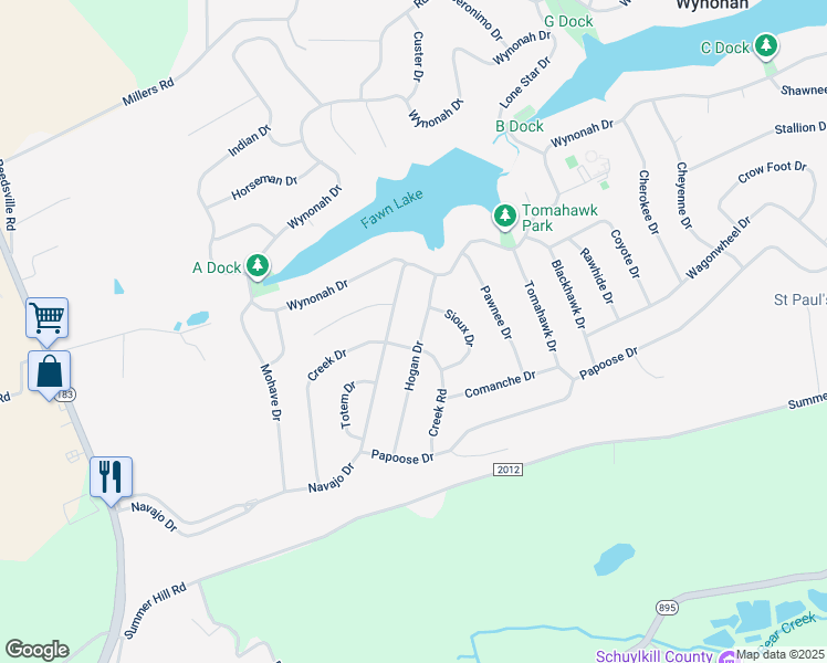 map of restaurants, bars, coffee shops, grocery stores, and more near 281 Hogan Drive in Auburn