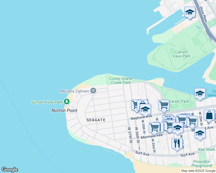 map of restaurants, bars, coffee shops, grocery stores, and more near 3738 Bayview Avenue in Brooklyn