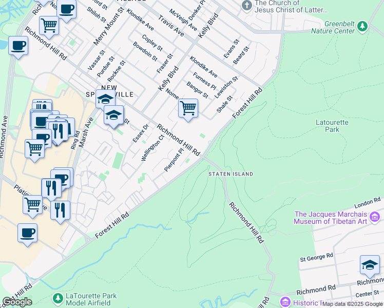 map of restaurants, bars, coffee shops, grocery stores, and more near 9 Pierpont Place in Staten Island