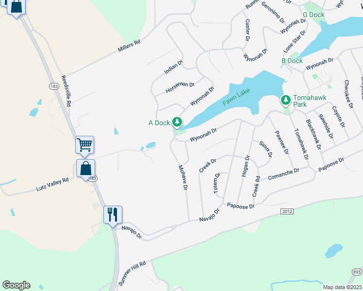 map of restaurants, bars, coffee shops, grocery stores, and more near 443 Wynonah Drive in Auburn