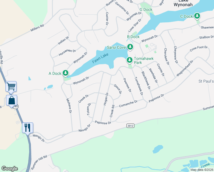 map of restaurants, bars, coffee shops, grocery stores, and more near 283 Hogan Drive in Auburn