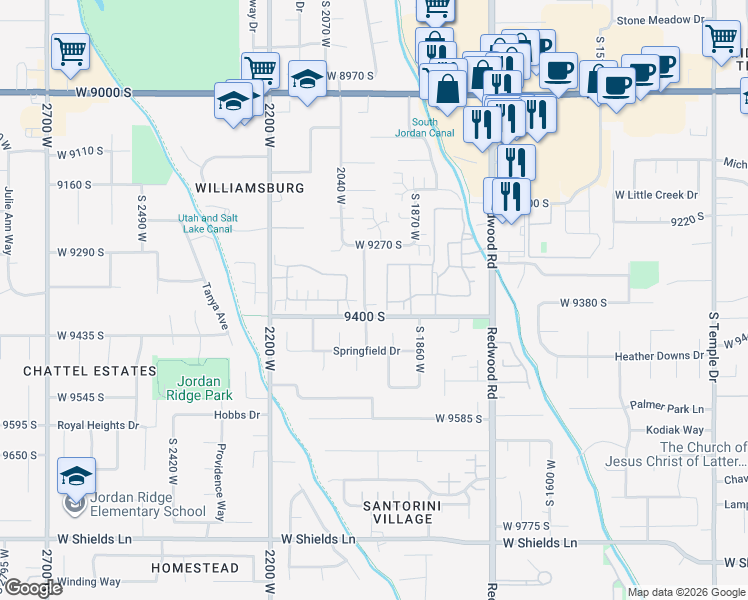 map of restaurants, bars, coffee shops, grocery stores, and more near in Salt Lake County