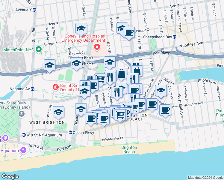 map of restaurants, bars, coffee shops, grocery stores, and more near in Brooklyn