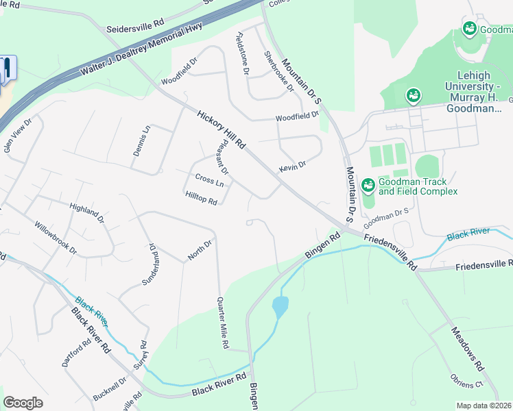 map of restaurants, bars, coffee shops, grocery stores, and more near 1660 Rambling Rose Court in Bethlehem