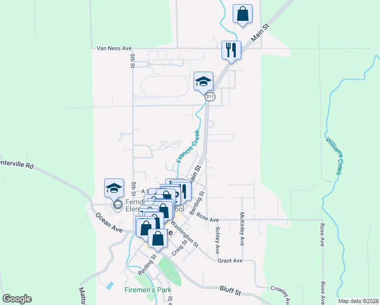 map of restaurants, bars, coffee shops, grocery stores, and more near 724 Vanston Avenue in Ferndale