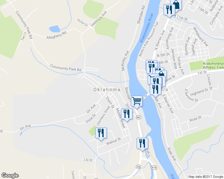 map of restaurants, bars, coffee shops, grocery stores, and more near 1437 Hancock Avenue in Apollo