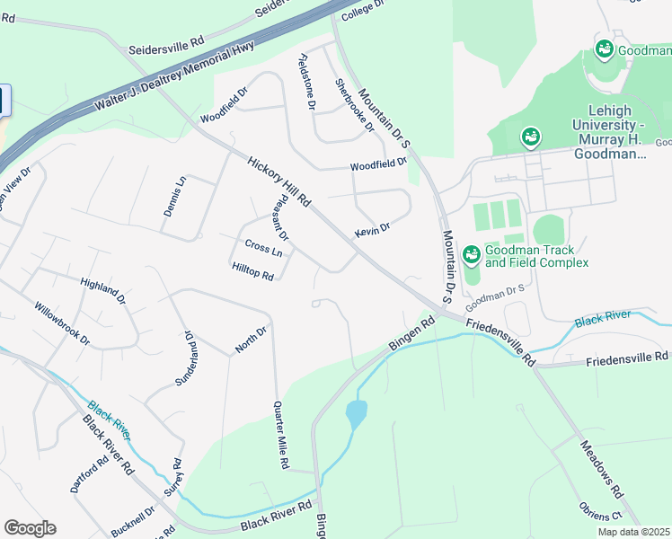 map of restaurants, bars, coffee shops, grocery stores, and more near 2037 Pleasant Drive in Bethlehem