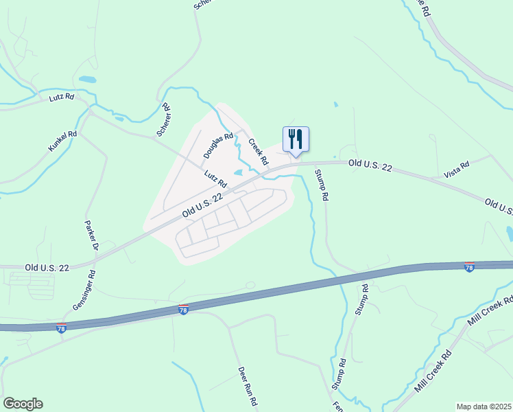 map of restaurants, bars, coffee shops, grocery stores, and more near 29 Kestrel Street in Kutztown