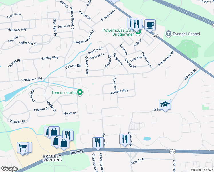 map of restaurants, bars, coffee shops, grocery stores, and more near 6 Cardinal Way in Raritan