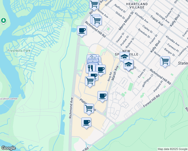 map of restaurants, bars, coffee shops, grocery stores, and more near 2655 Richmond Avenue in Staten Island