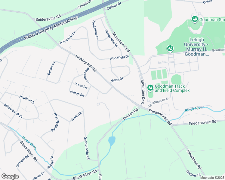 map of restaurants, bars, coffee shops, grocery stores, and more near 3624 Hickory Hill Road in Bethlehem