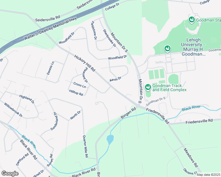 map of restaurants, bars, coffee shops, grocery stores, and more near 3624 Hickory Hill Road in Bethlehem