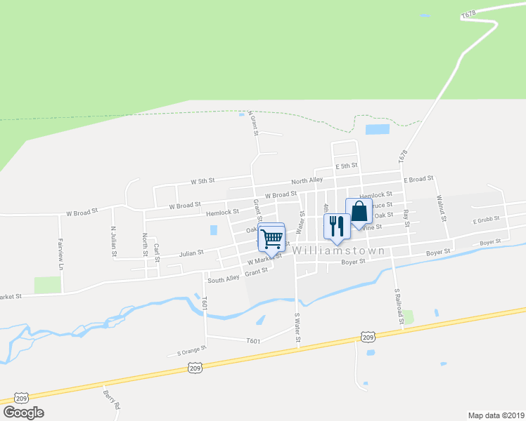 map of restaurants, bars, coffee shops, grocery stores, and more near 347 Elizabeth Street in Williamstown