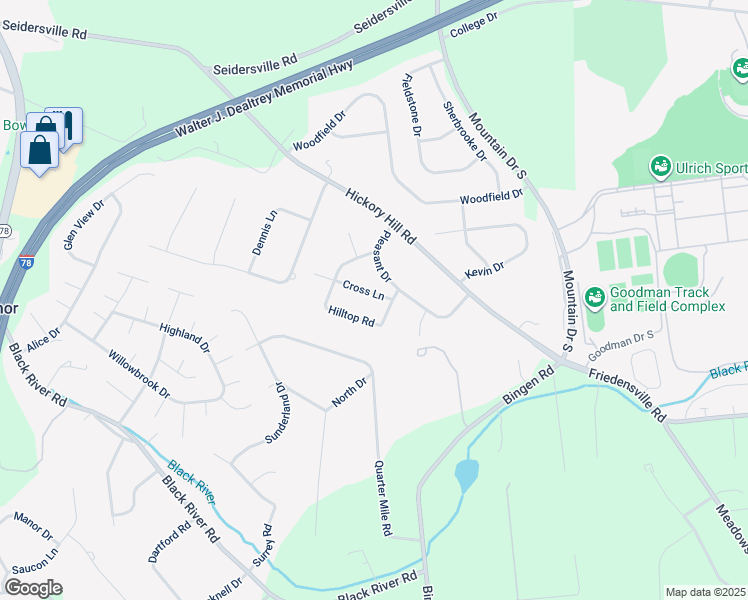 map of restaurants, bars, coffee shops, grocery stores, and more near 1660 Cross Lane in Bethlehem