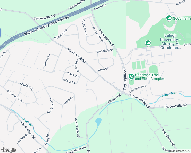 map of restaurants, bars, coffee shops, grocery stores, and more near 2025 Pleasant Drive in Bethlehem