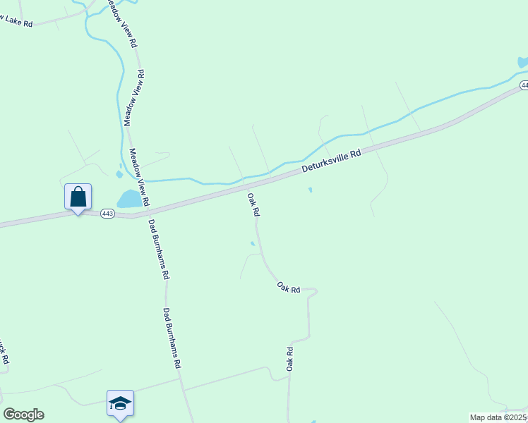 map of restaurants, bars, coffee shops, grocery stores, and more near 25 Oak Road in Pine Grove
