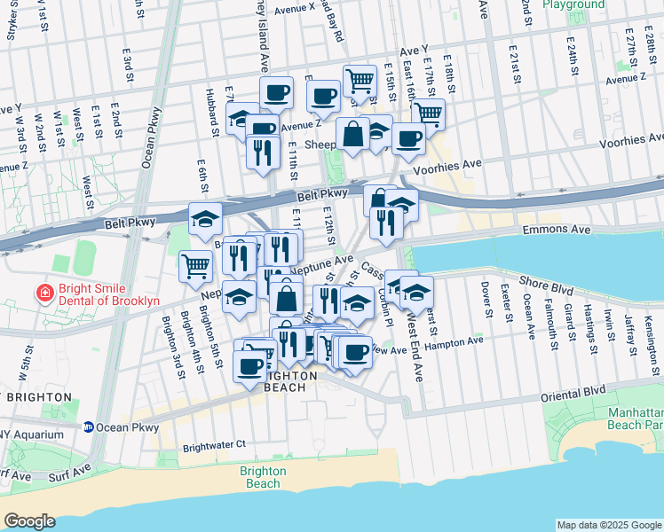 map of restaurants, bars, coffee shops, grocery stores, and more near in Brooklyn