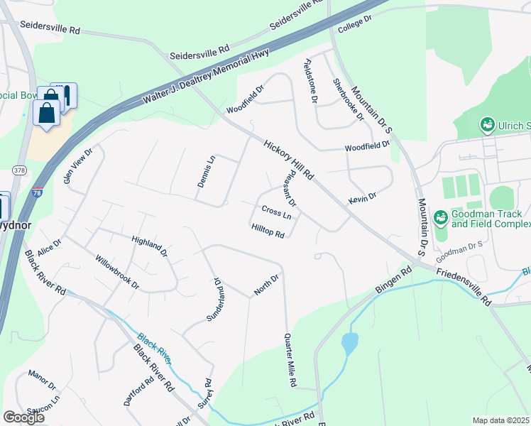 map of restaurants, bars, coffee shops, grocery stores, and more near 1630 Cross Lane in Bethlehem