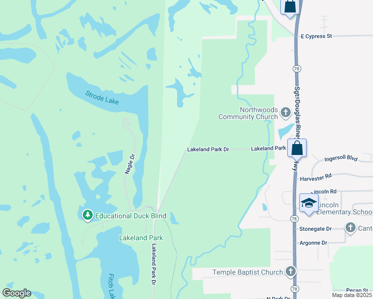map of restaurants, bars, coffee shops, grocery stores, and more near 298 Lakeland Park Drive in Canton
