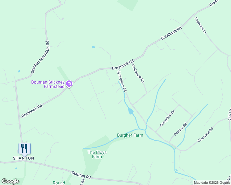 map of restaurants, bars, coffee shops, grocery stores, and more near 9 Springtown Road in Readington Township