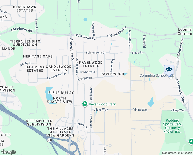 map of restaurants, bars, coffee shops, grocery stores, and more near 1700 Trumpet Drive in Redding