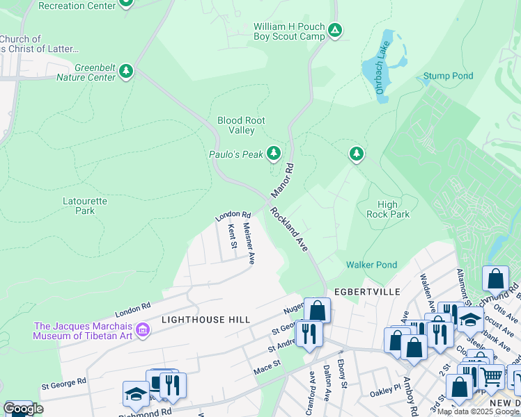 map of restaurants, bars, coffee shops, grocery stores, and more near 15 Meisner Avenue in Staten Island