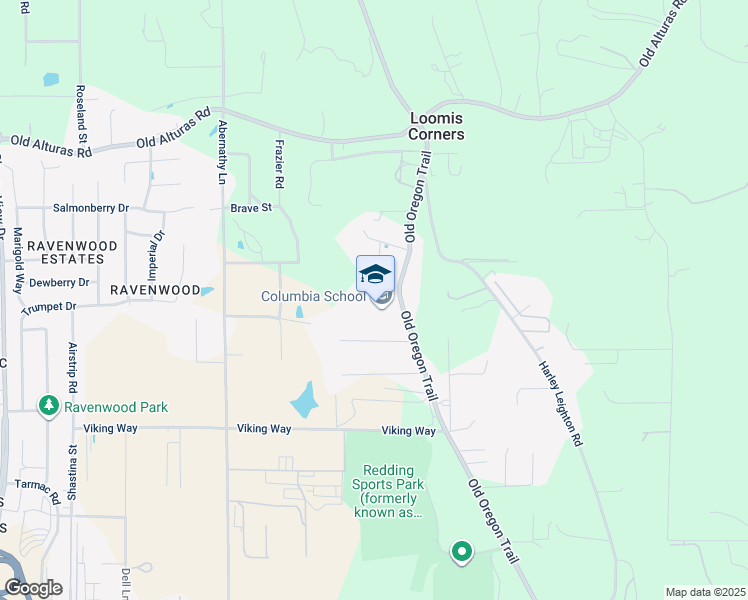 map of restaurants, bars, coffee shops, grocery stores, and more near 10142 Old Oregon Trail in Redding