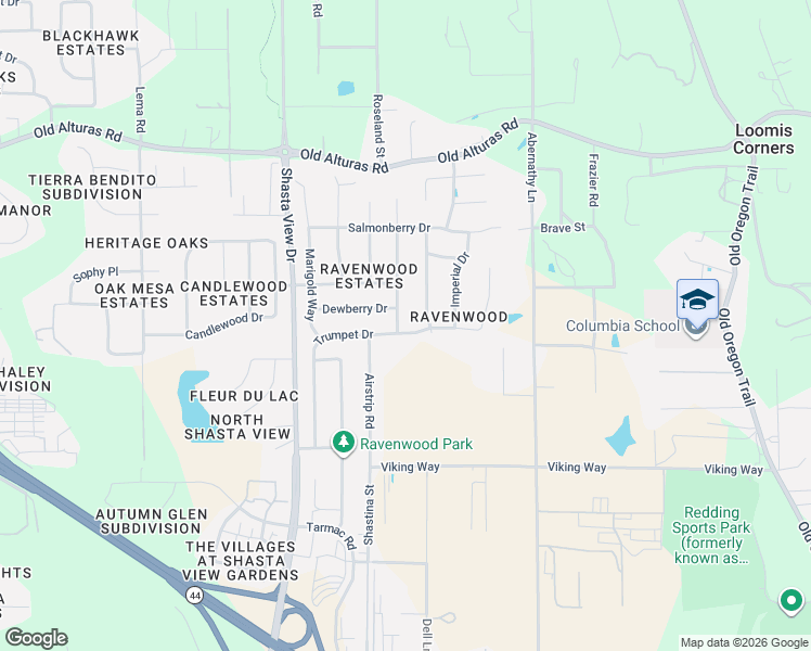 map of restaurants, bars, coffee shops, grocery stores, and more near 1700 Trumpet Drive in Redding