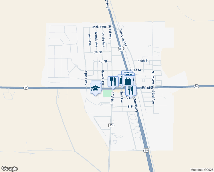 map of restaurants, bars, coffee shops, grocery stores, and more near 209 County Road 82 in Ault