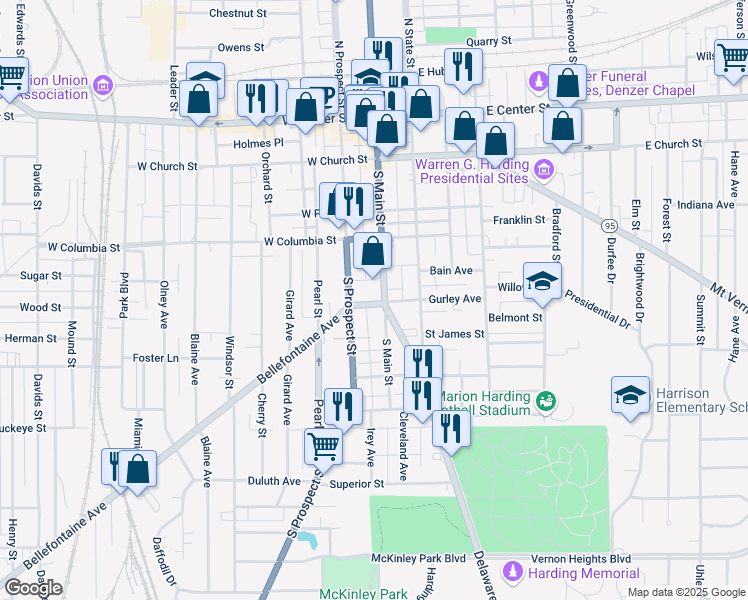 map of restaurants, bars, coffee shops, grocery stores, and more near in 