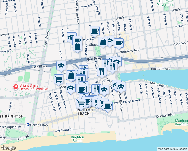map of restaurants, bars, coffee shops, grocery stores, and more near in Brooklyn