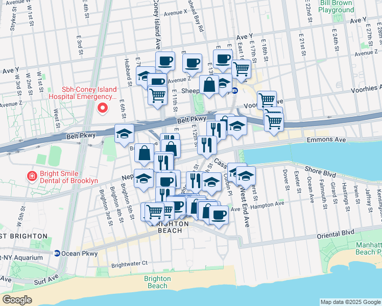 map of restaurants, bars, coffee shops, grocery stores, and more near in Brooklyn