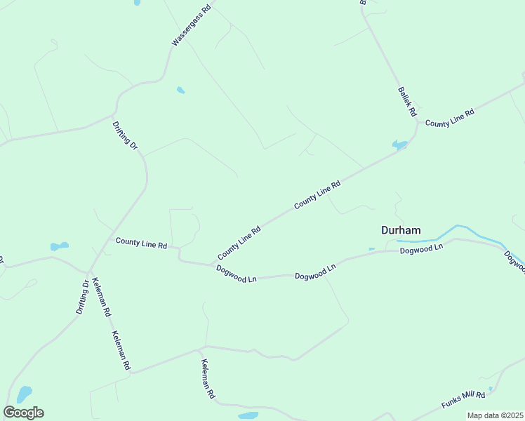 map of restaurants, bars, coffee shops, grocery stores, and more near 2893 County Line Road in Riegelsville