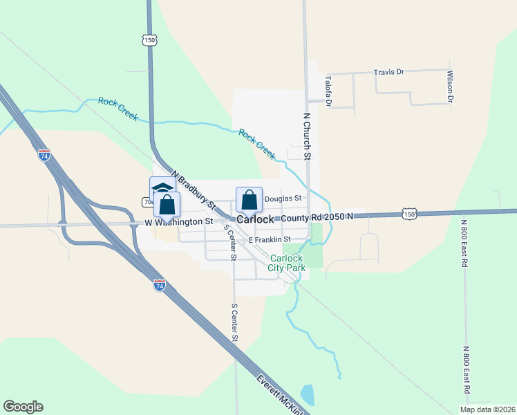 map of restaurants, bars, coffee shops, grocery stores, and more near in Carlock