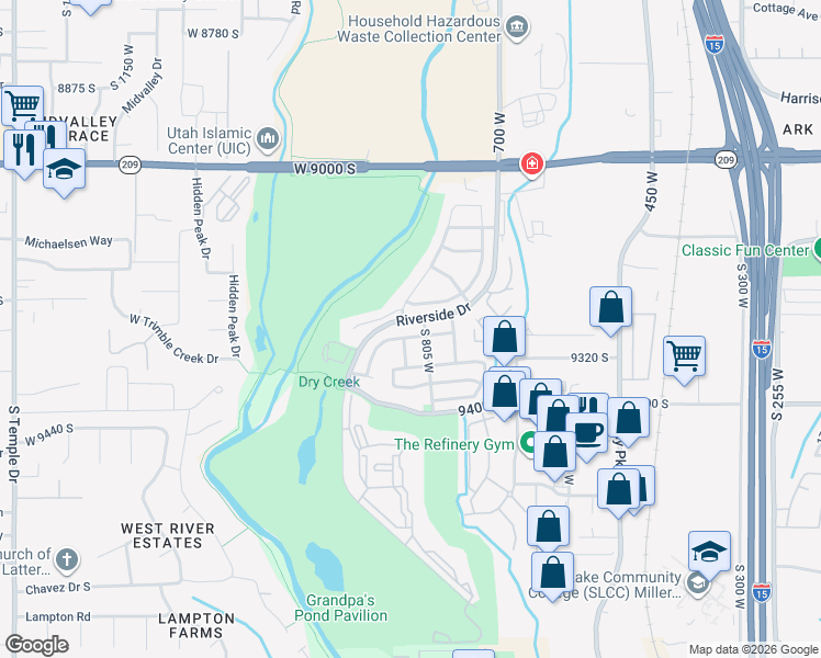 map of restaurants, bars, coffee shops, grocery stores, and more near 819 Chartres Avenue in Sandy