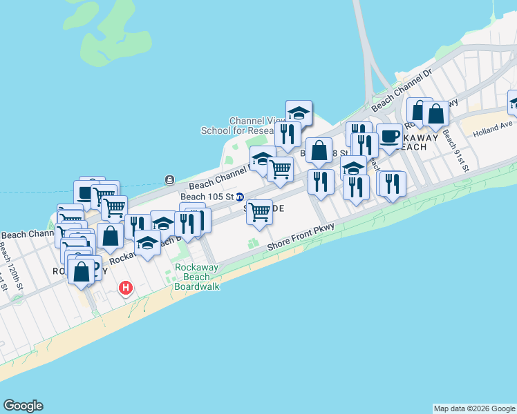 map of restaurants, bars, coffee shops, grocery stores, and more near in Queens