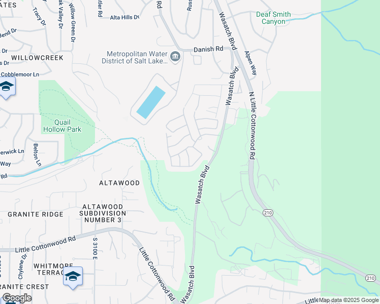 map of restaurants, bars, coffee shops, grocery stores, and more near 9302 San Giorgio Lane in Cottonwood Heights
