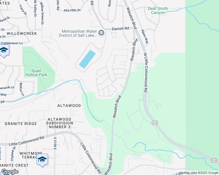 map of restaurants, bars, coffee shops, grocery stores, and more near 9302 San Giorgio Lane in Cottonwood Heights
