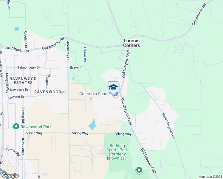 map of restaurants, bars, coffee shops, grocery stores, and more near 10140 Old Oregon Trail in Redding
