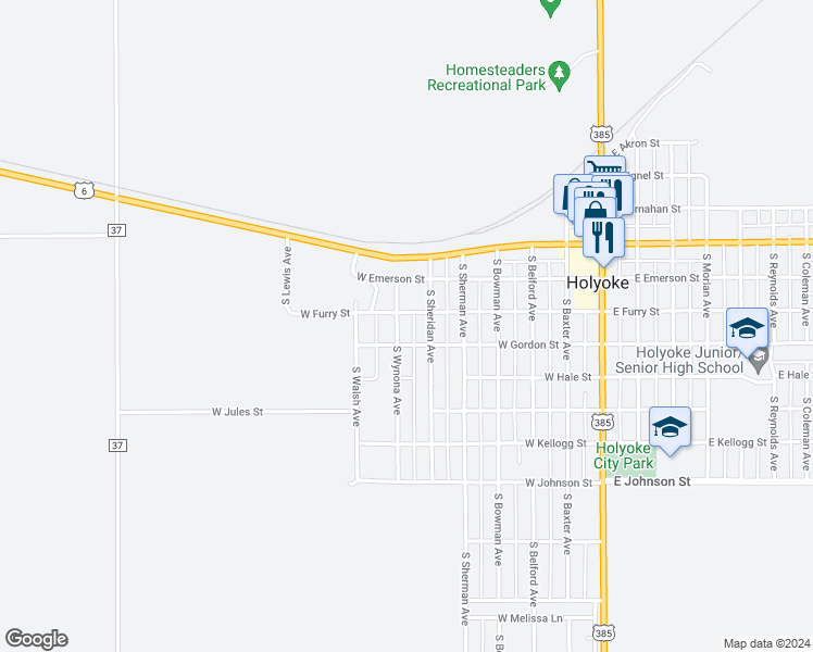map of restaurants, bars, coffee shops, grocery stores, and more near 319 South Wynona Avenue in Holyoke