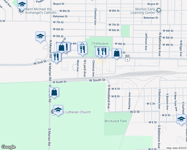 map of restaurants, bars, coffee shops, grocery stores, and more near 113 Chestnut Avenue in Hastings