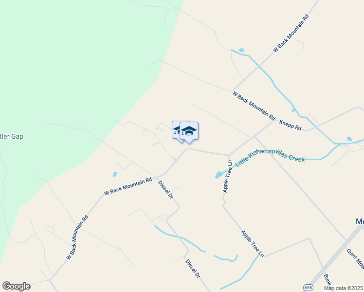 map of restaurants, bars, coffee shops, grocery stores, and more near 1419 West Back Mountain Road in Belleville