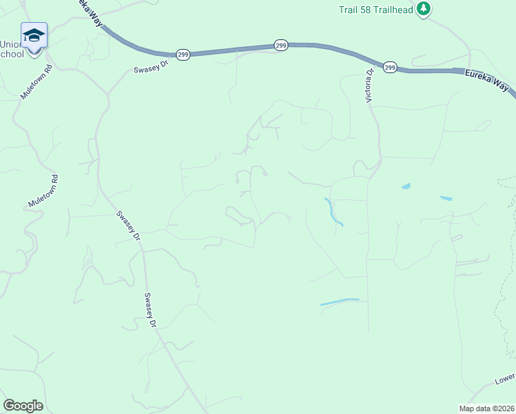 map of restaurants, bars, coffee shops, grocery stores, and more near 15809 Old Stage Coach Road in Redding