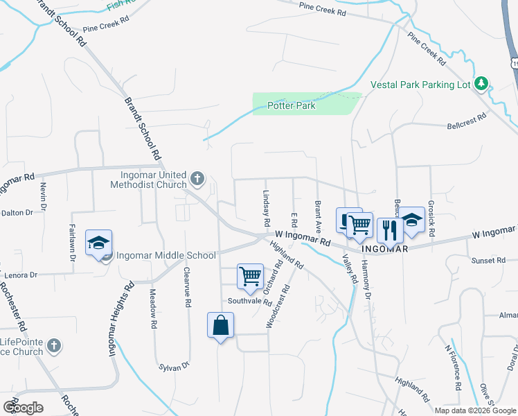 map of restaurants, bars, coffee shops, grocery stores, and more near 9752 Lindsay Road in Pittsburgh