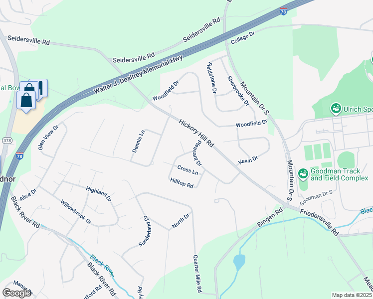 map of restaurants, bars, coffee shops, grocery stores, and more near 1619 Marick Circle in Bethlehem